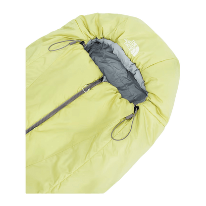THE NORTH FACE STORMBREAK 35°F SLEEPING BAG - PEAR FROST GREY - TOP OPENING VIEW