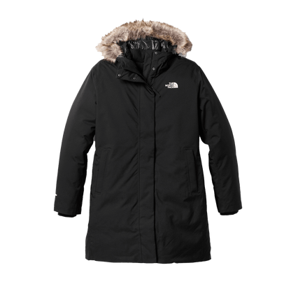 THE NORTH FACE WOMEN'S ARCTIC PARKA - BLACK - ZIPPED VIEW