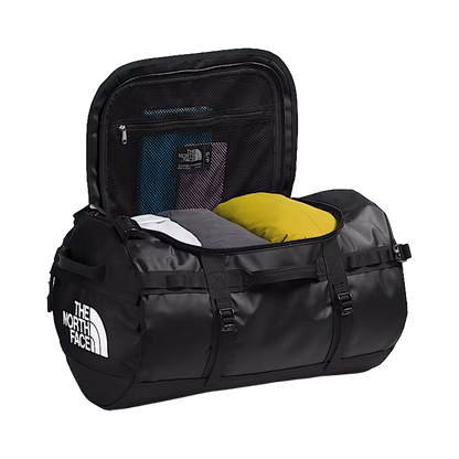 THE NORTHFACE BASE CAMP DUFFEL SM 50L - TNF BLACK TNF WHITE NPF - OPEN DUFFEL VIEW