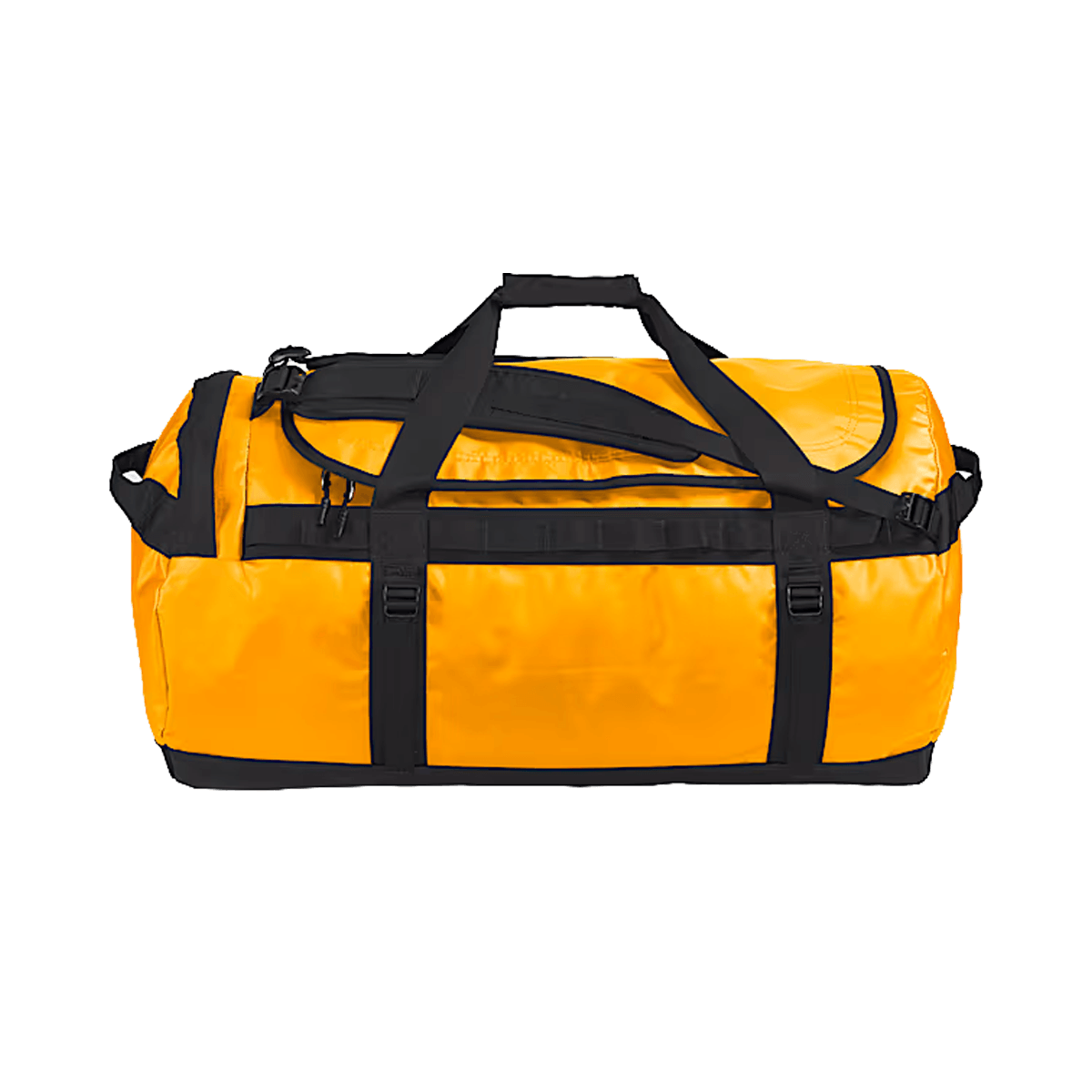 THE NORTH FACE BASE CAMP DUFFEL L 95L - SUMMIT GOLD TNF BLACK - FRONT VIEW
