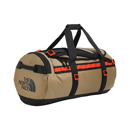 THE NORTH FACE BASE CAMP DUFFEL M 71L - CEDAR TNF BLACK LAVA RED - FRONT ANGLE VIEW