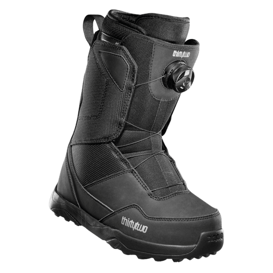 THIRTYTWO WOMEN’S SHIFTY BOA SNOWBOARD BOOTS - BLACK/SILVER_FRONT SIDE ANGLE