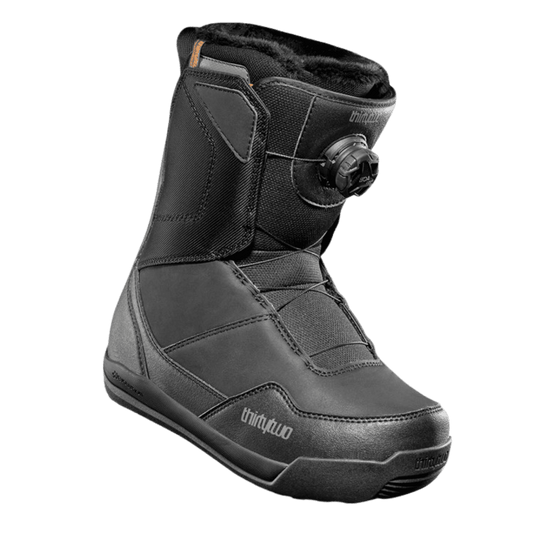 THIRTYTWO WOMEN’S SHIFTY BOA SNOWBOARD BOOTS – BLACK_FRONT SIDE ANGLE