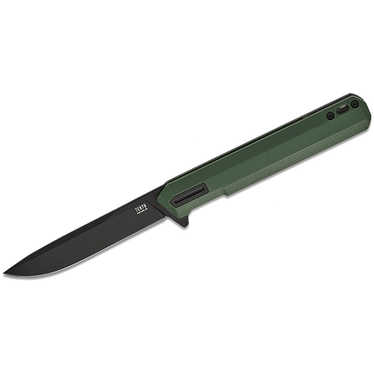 TEKTO F2 BRAVO FOLDING KNIFE FLIPPER - GREEN G10