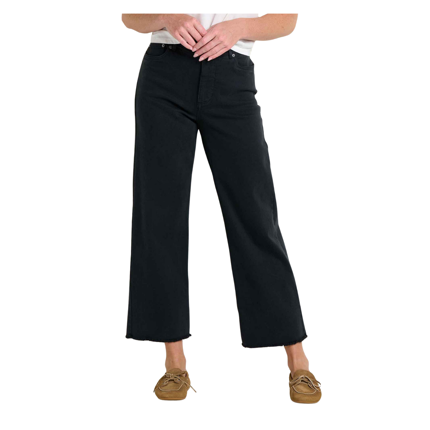 TOAD AND CO W BALSAM SEEDED CUTOFF PANT WASHED BLACK