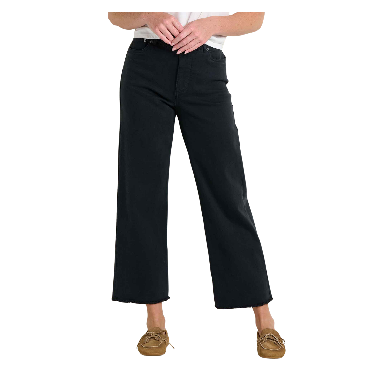 TOAD AND CO W BALSAM SEEDED CUTOFF PANT WASHED BLACK