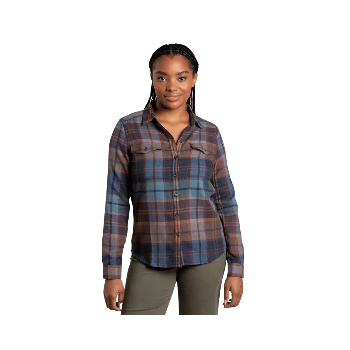 TOAD AND CO WOMENS RE-FORM FLANNEL LS SHIRT RIVER SIDE