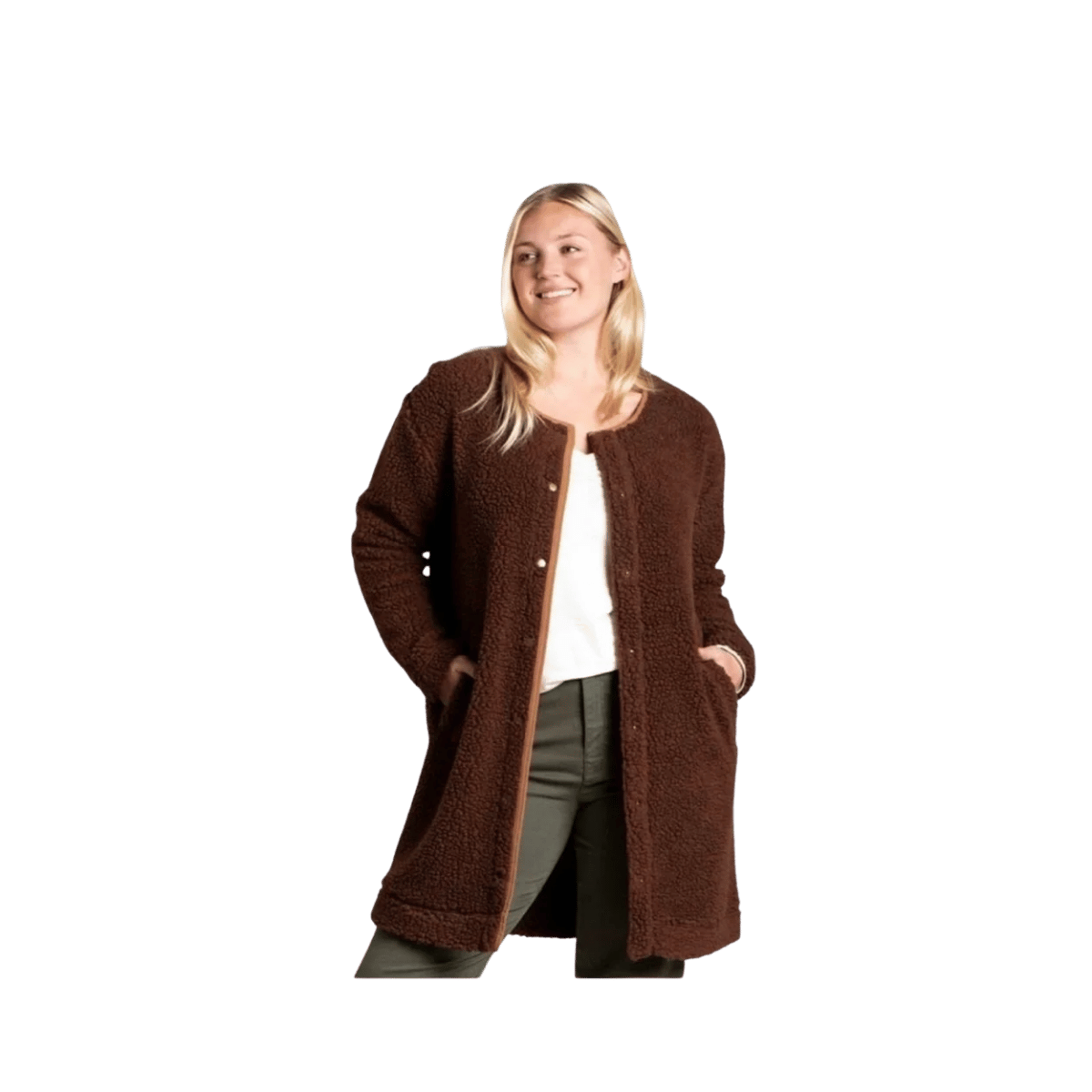 TOAD AND CO WOMENS SESPE SHERPA COATIGAN DARK ROAST