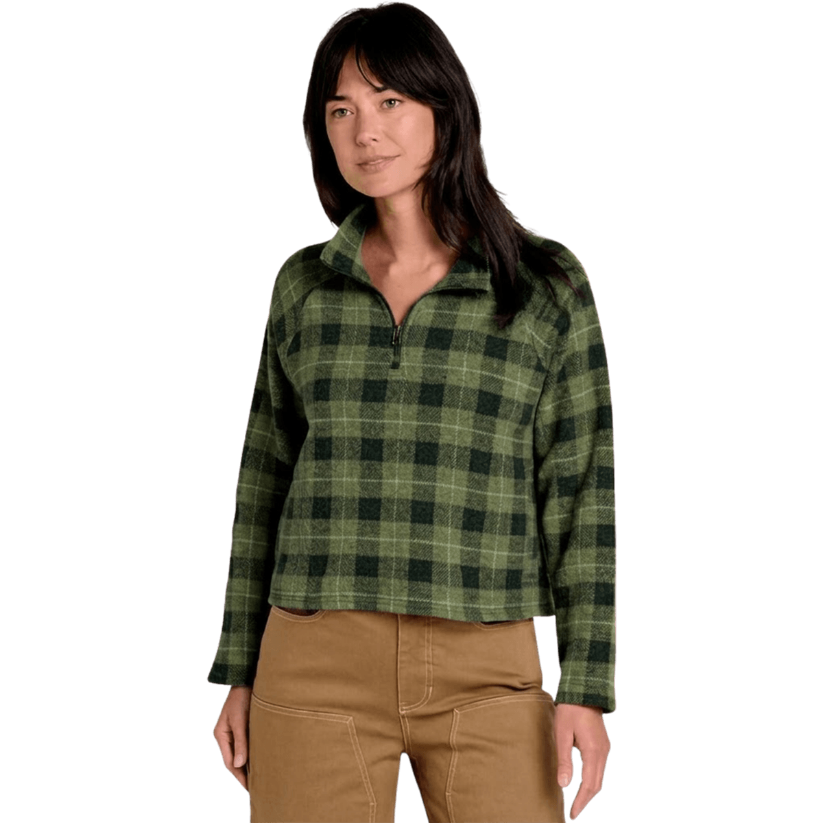 TOAD AND CO W KENNICOTT 1/4 ZIP CILANTRO PATTERN
