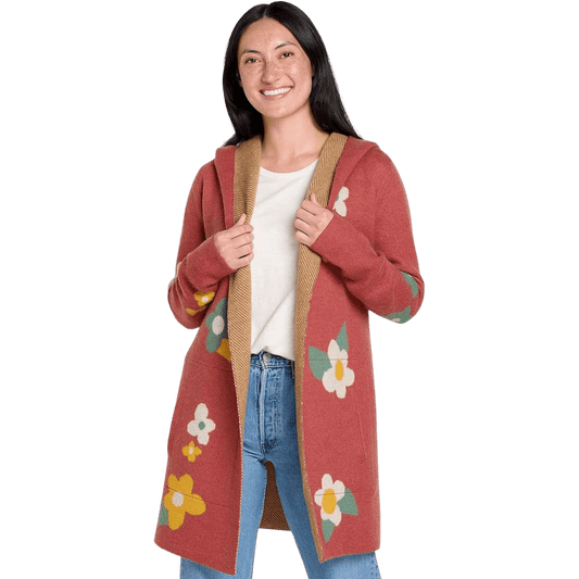 TOAD AND CO W MERINO HEARTFELT HOODIE SUNDAWN PATTERN