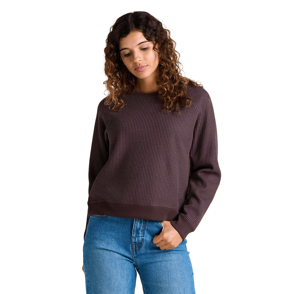 TOAD AND CO WOMENS BITTERROOT LONG SLEEVE PULLOVER- RAISIN