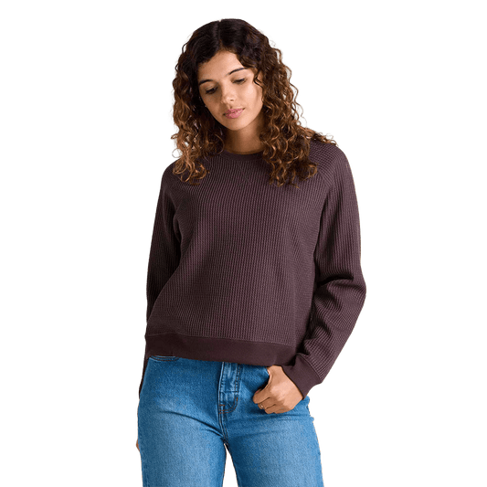 TOAD AND CO WOMENS BITTERROOT LONG SLEEVE PULLOVER- RAISIN