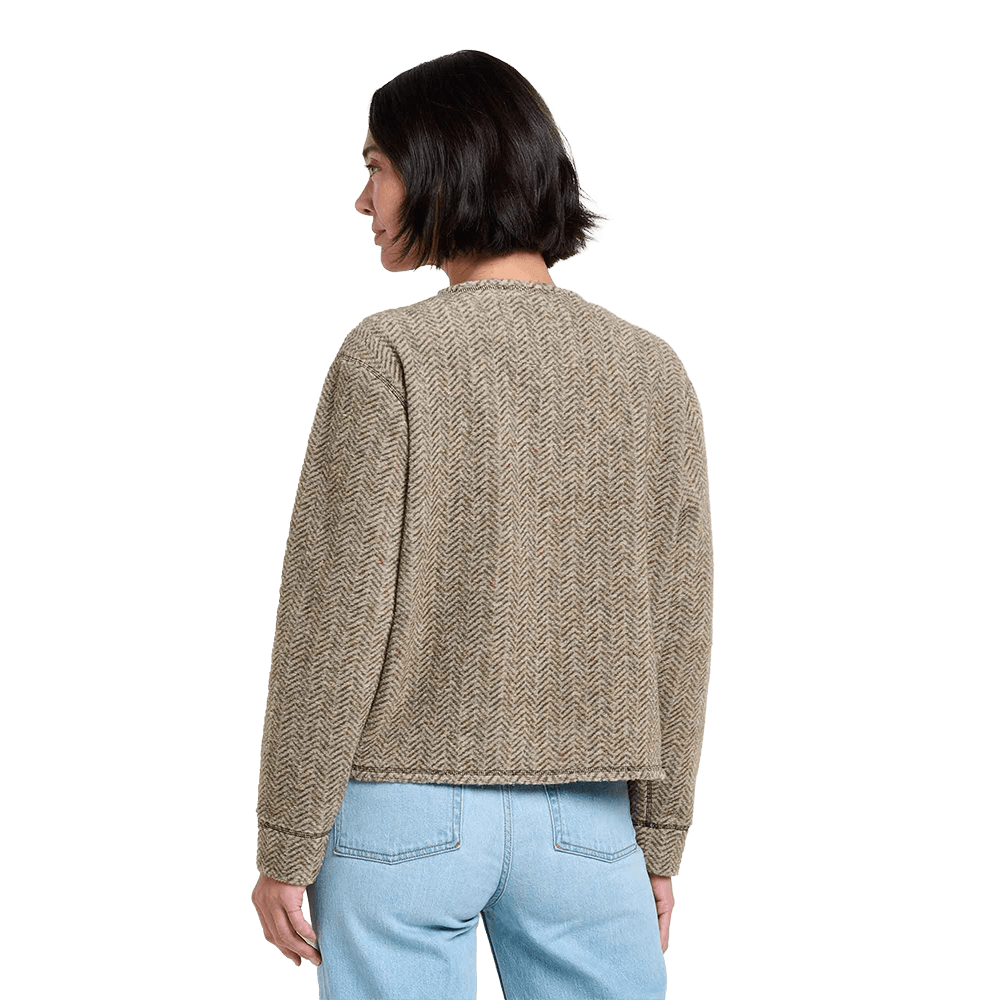 TOAD AND CO WOMEN'S CABINSIDE FLEECE CARDIGAN- HONEY BROWN BACK