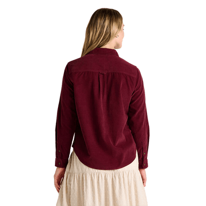 TOAD AND CO WOMEN'S CATTAIL CORD LONG SLEEVE SHIRT- PORT BACK