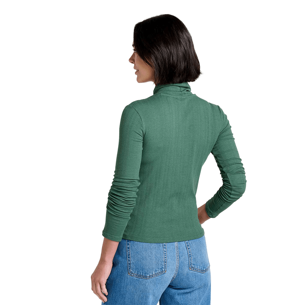 TOAD AND CO WOMEN'S ROSALIE LONG SLEEVE TURTLENECK- CILANTRO BACK