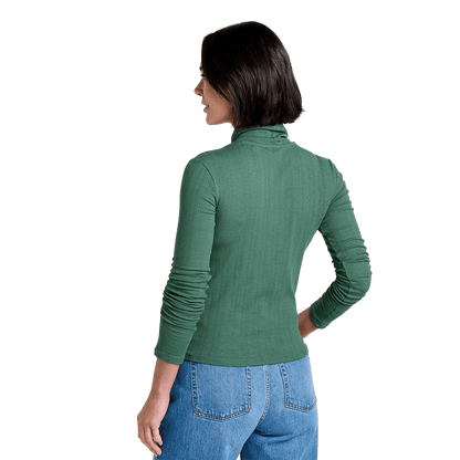TOAD AND CO WOMEN'S ROSALIE LONG SLEEVE TURTLENECK- CILANTRO BACK