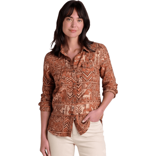 TOAD AND CO W RE FORM LS SHIRT CLAY PATTERN
