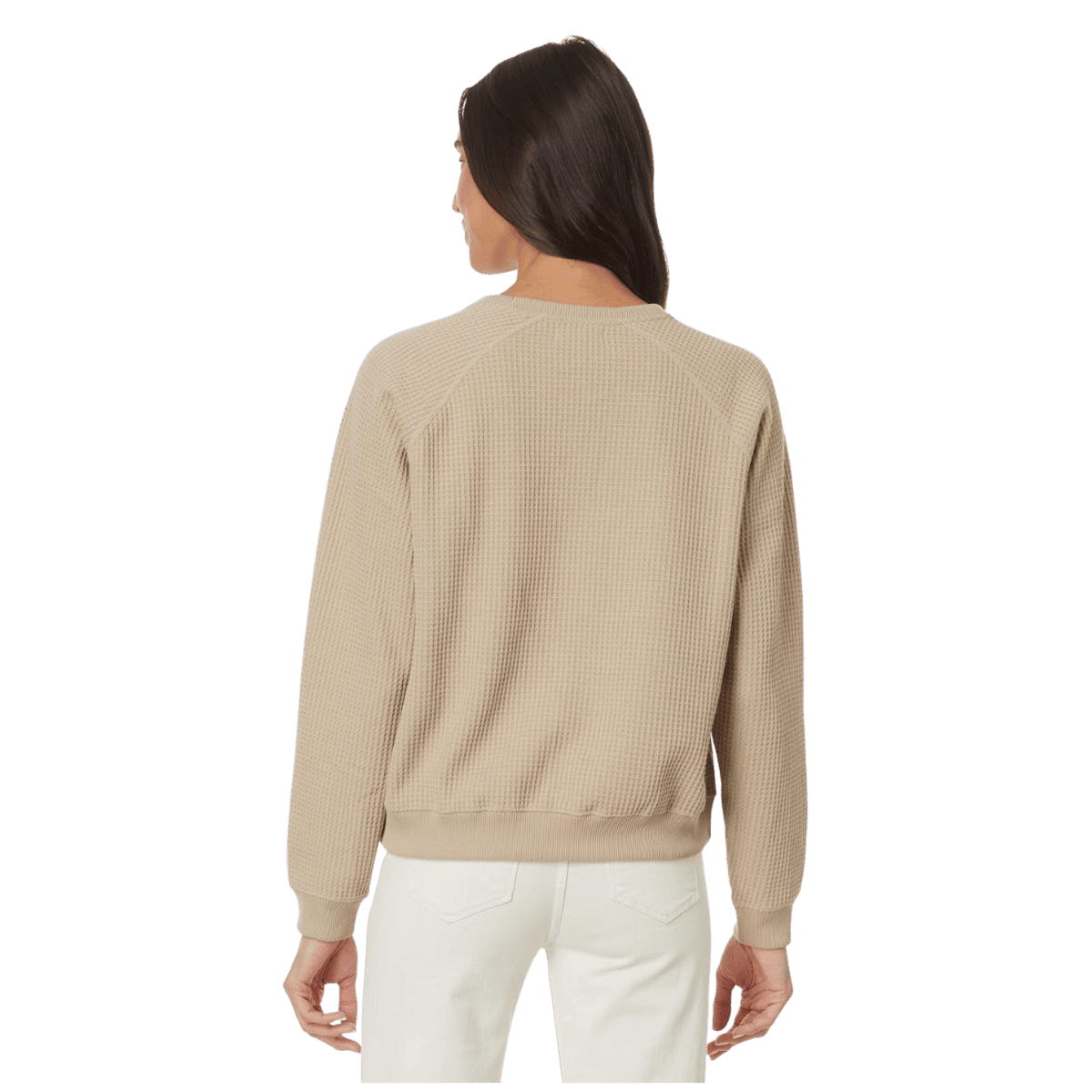 TOAD&CO WOMEN'S BITTERROOT LONG SLEEVE WAFFLE PULLOVER – TWINE - BACK VIEW