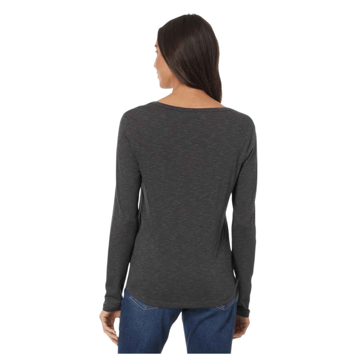 TOAD & CO WOMEN’S MARLEY II LONG SLEEVE TEE – SOOT_BACK ANGLE WW