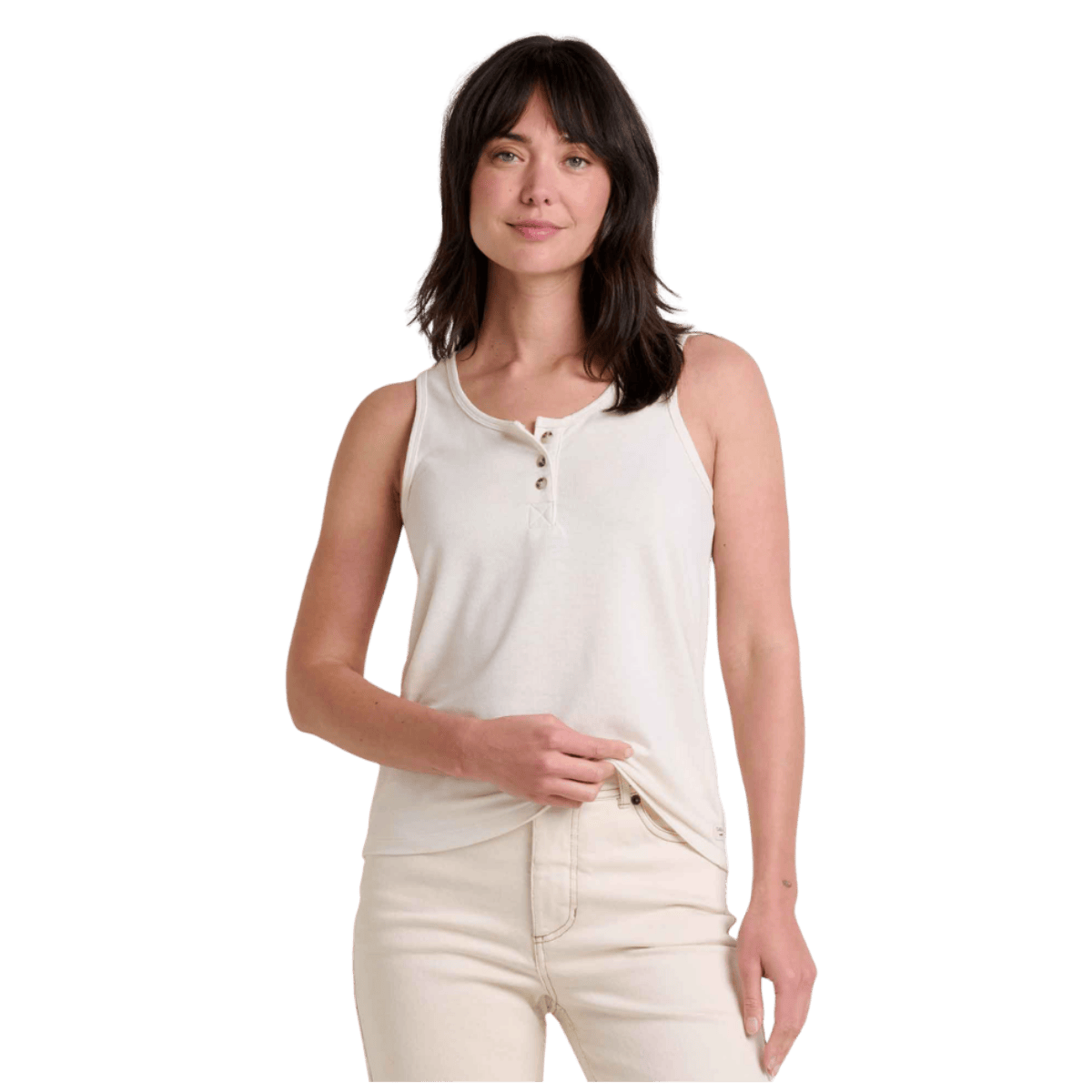 TOAD & CO WOMEN'S PIRU HENLEY TANK TOP – SALT_FRONT ANGLE WW