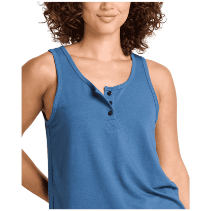 TOAD & CO WOMEN'S PIRU HENLEY TANK TOP – PACIFIC BLUE_CLOSER