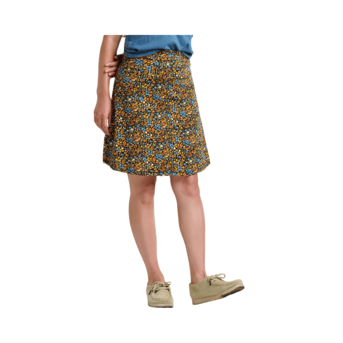TOAD & CO WOMEN’S CHAKA SKIRT – BLACK DITSY PRINT - FRONT VIEW