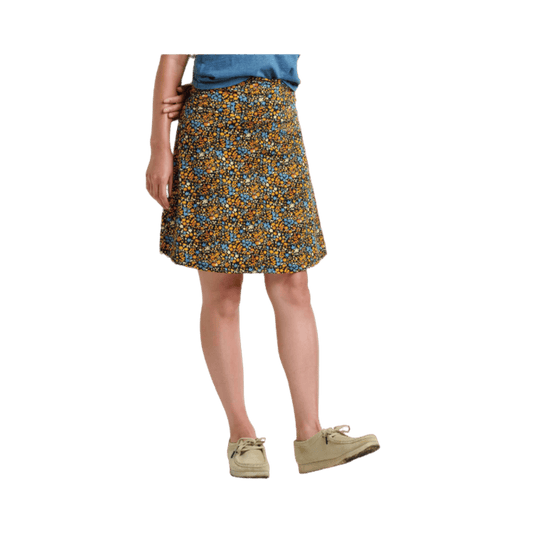TOAD & CO WOMEN’S CHAKA SKIRT – BLACK DITSY PRINT - FRONT VIEW