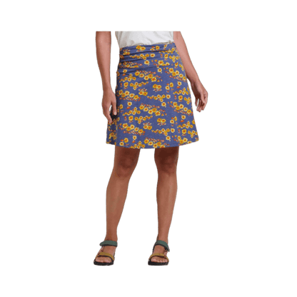 TOAD & CO WOMEN’S CHAKA SKIRT – BLUE SHADOW DAISY PRINT - FRONT VIEW