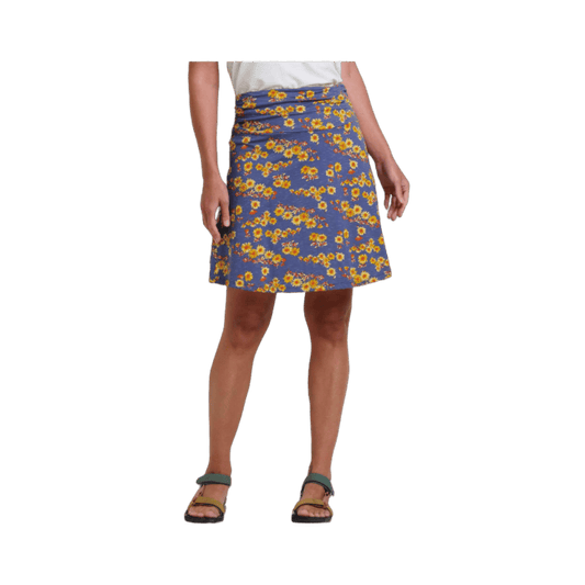 TOAD & CO WOMEN’S CHAKA SKIRT – BLUE SHADOW DAISY PRINT - FRONT VIEW