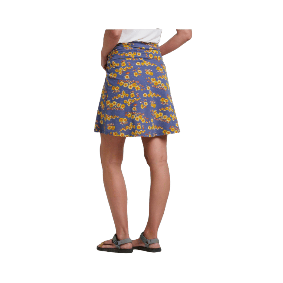 TOAD & CO WOMEN’S CHAKA SKIRT – BLUE SHADOW DAISY PRINT - BACK VIEW