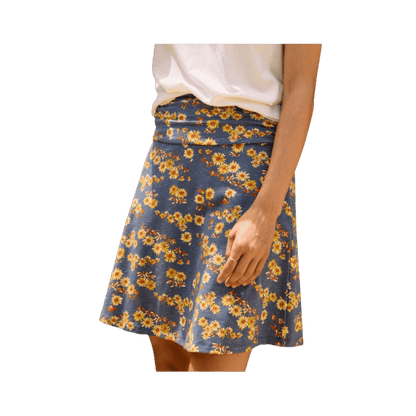  TOAD & CO WOMEN’S CHAKA SKIRT – BLUE SHADOW DAISY PRINT - SIDE VIEW