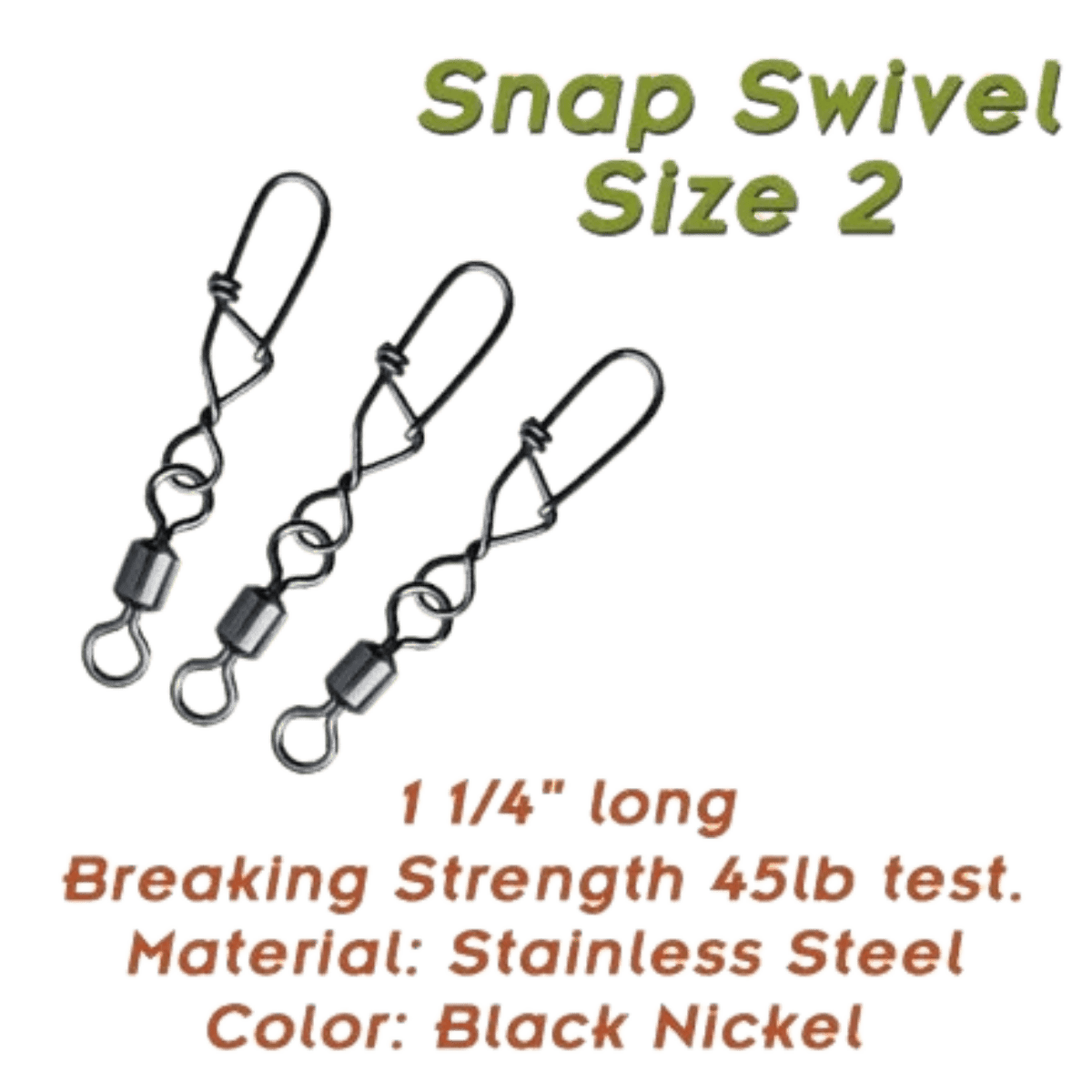 TORPEDO DIVERS SNAP SWIVEL SIZE 2 - 45LB 10PK