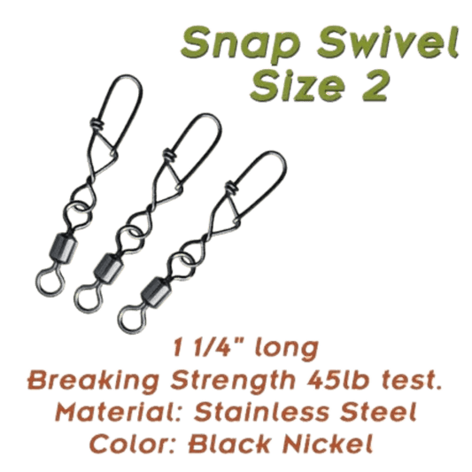TORPEDO DIVERS SNAP SWIVEL SIZE 2 - 45LB 10PK