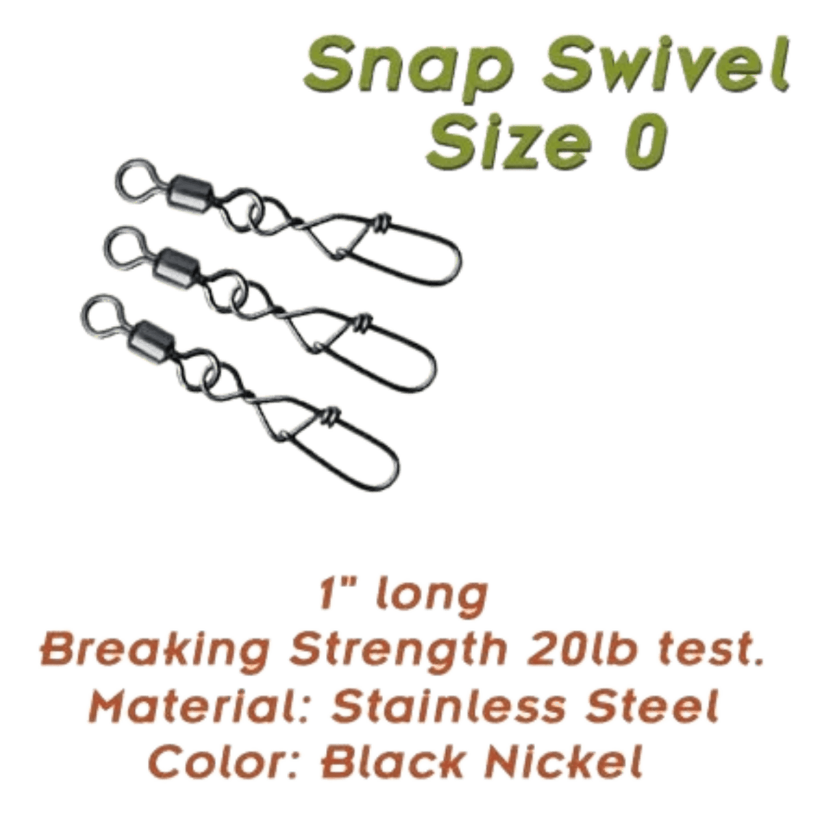 TORPEDO DIVERS SNAP SWIVEL SIZE 0 - 20LB 10PK