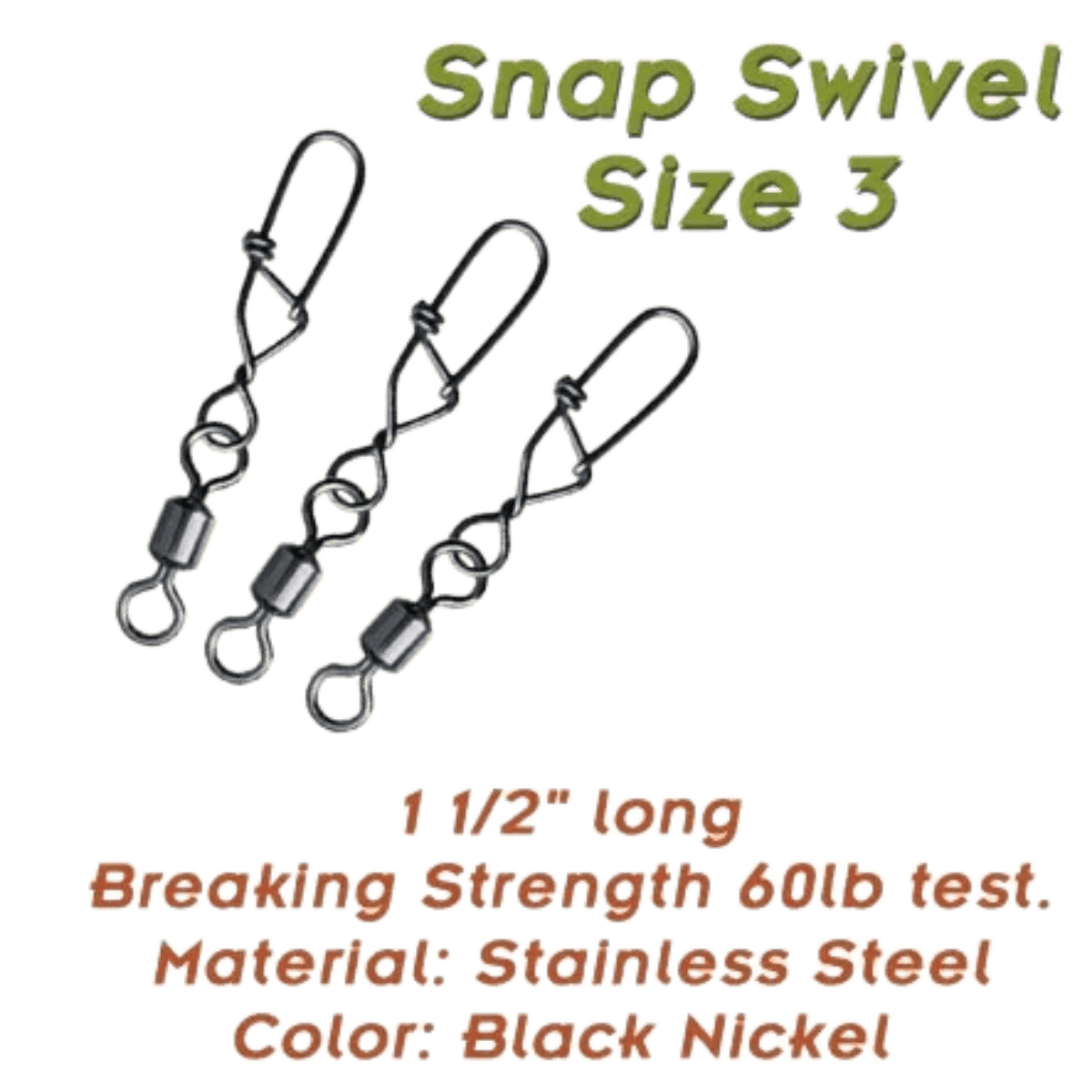TORPEDO DIVERS SNAP SWIVEL SIZE 3 - 60LB 10PK