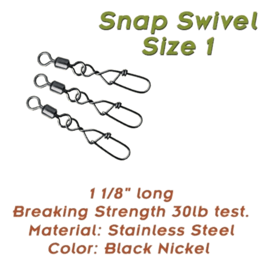 TORPEDO DIVERS SNAP SWIVEL SIZE 1 - 30LB 10PK