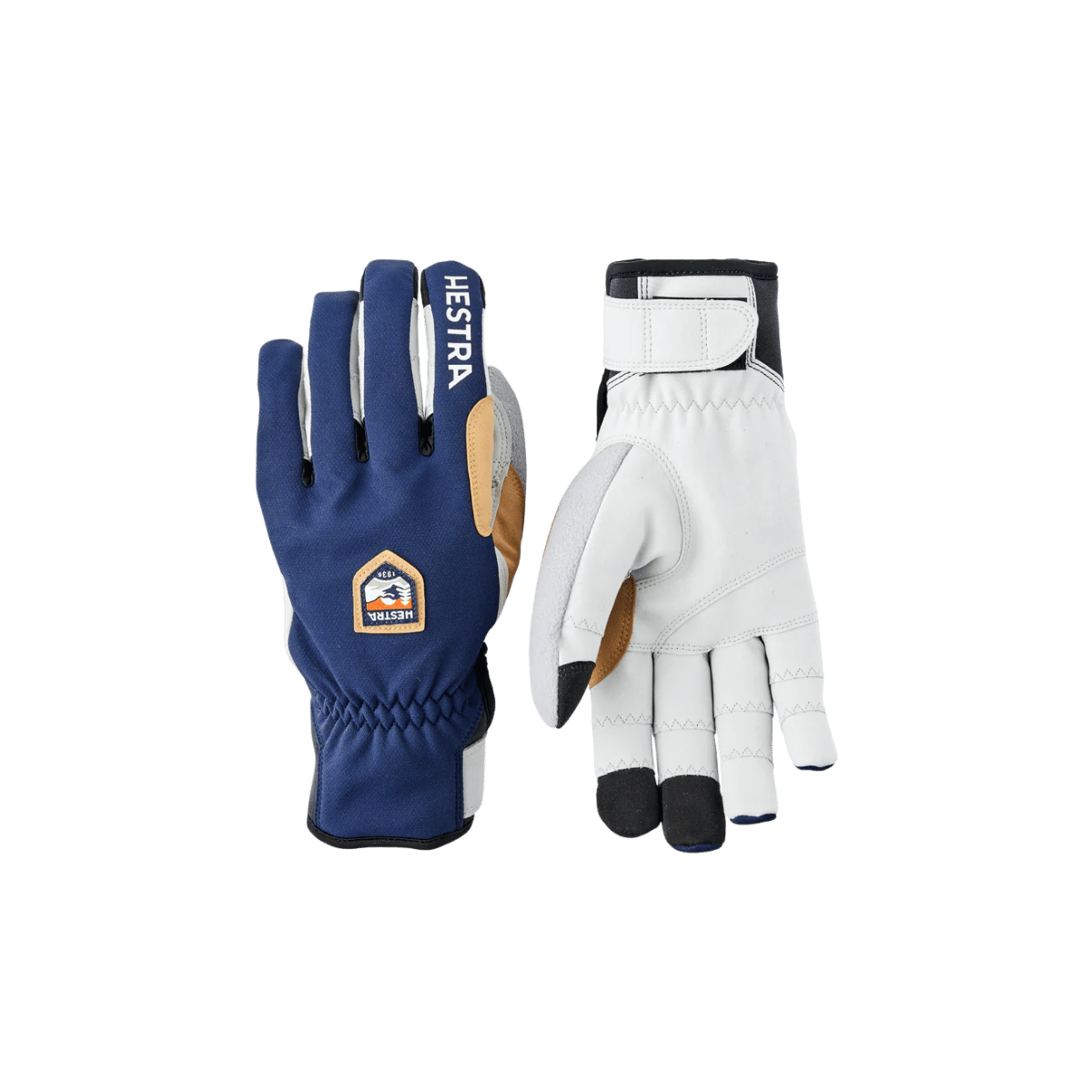 HESTRA MEN'S ERGO GRIP WOOL TOURING 5 FINGR - NAVY/LIGHT GRAY