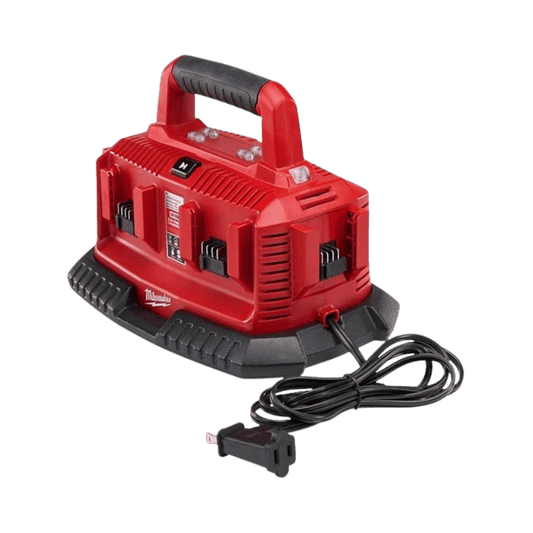 TRADE TOOLS MILWAUKEE M18 6 BAY CHARGER RED BLACK