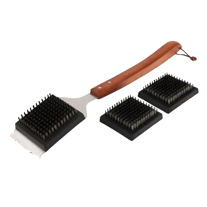 TWISTED ROOT DESIGN BBQ GRILL BRUSH W/XTRA HEADS