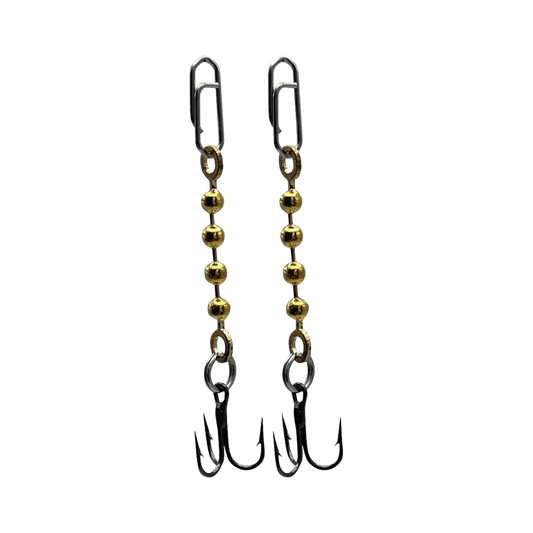 IRON DECOY BALL CHAIN TREBLE HOOK 2PK - 2"IN