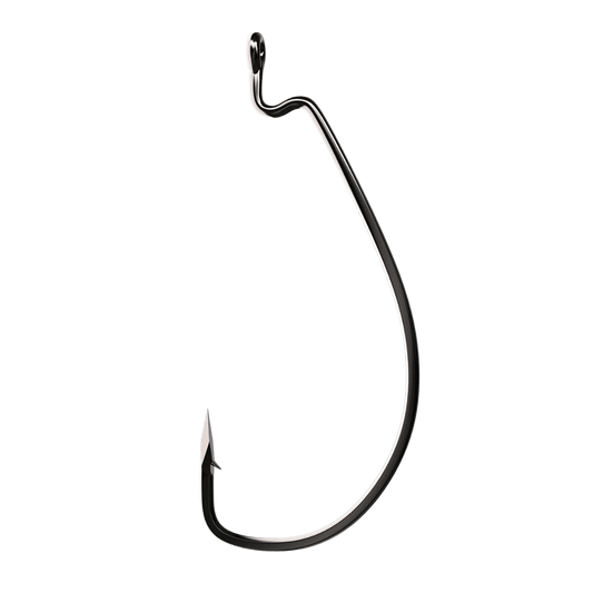 TROKAR EXTRA WIDE GAP WORM HOOK 6PK SIZE 3/0 PLATINUM BLACK