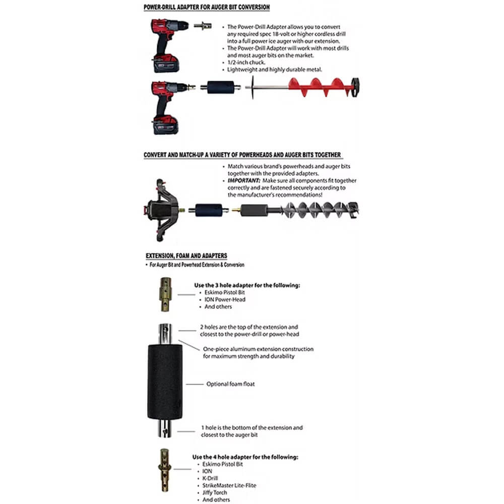 TROPHY ANGLER ALUMINUM AUGER BIT EXTENSION