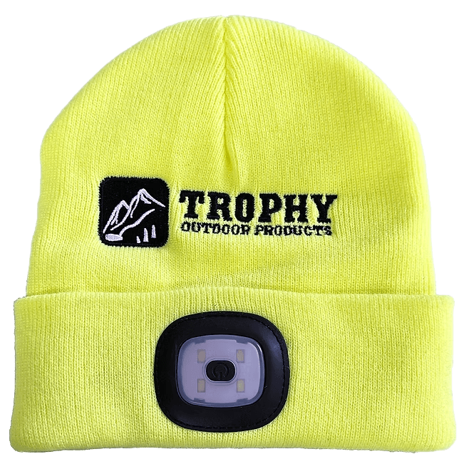 TROPHY ANGLER TROPHY RECHARGEABLE LED HAT: NEON YELLOW