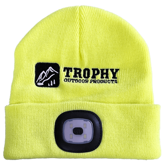 TROPHY ANGLER TROPHY RECHARGEABLE LED HAT: NEON YELLOW