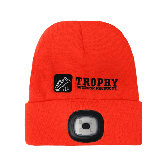 TROPHY RECHARGEABLE LED HAT - BLAZE ORANGE FRONT