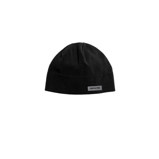 TURTLE FUR CHELONIA 150 FLEECE BEANIE BLACK, FRONT ANGLE