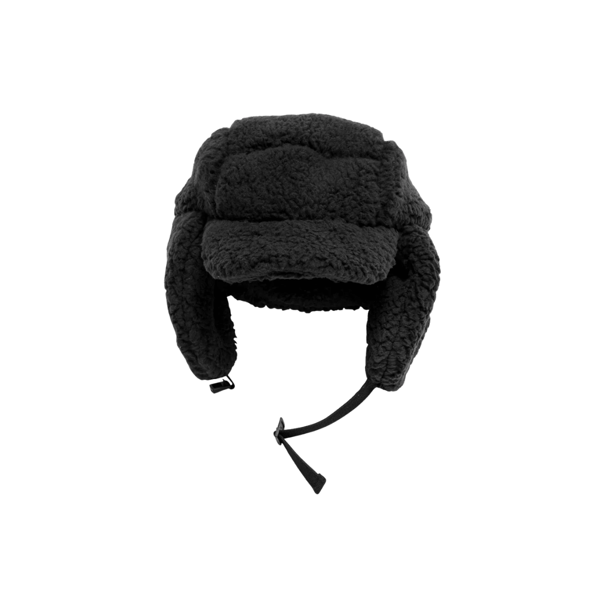 TURTLE FUR COMFORT LUSH BACKCOUNTRY TRAPPER, BLACK COLOR, FRONT ANGLE