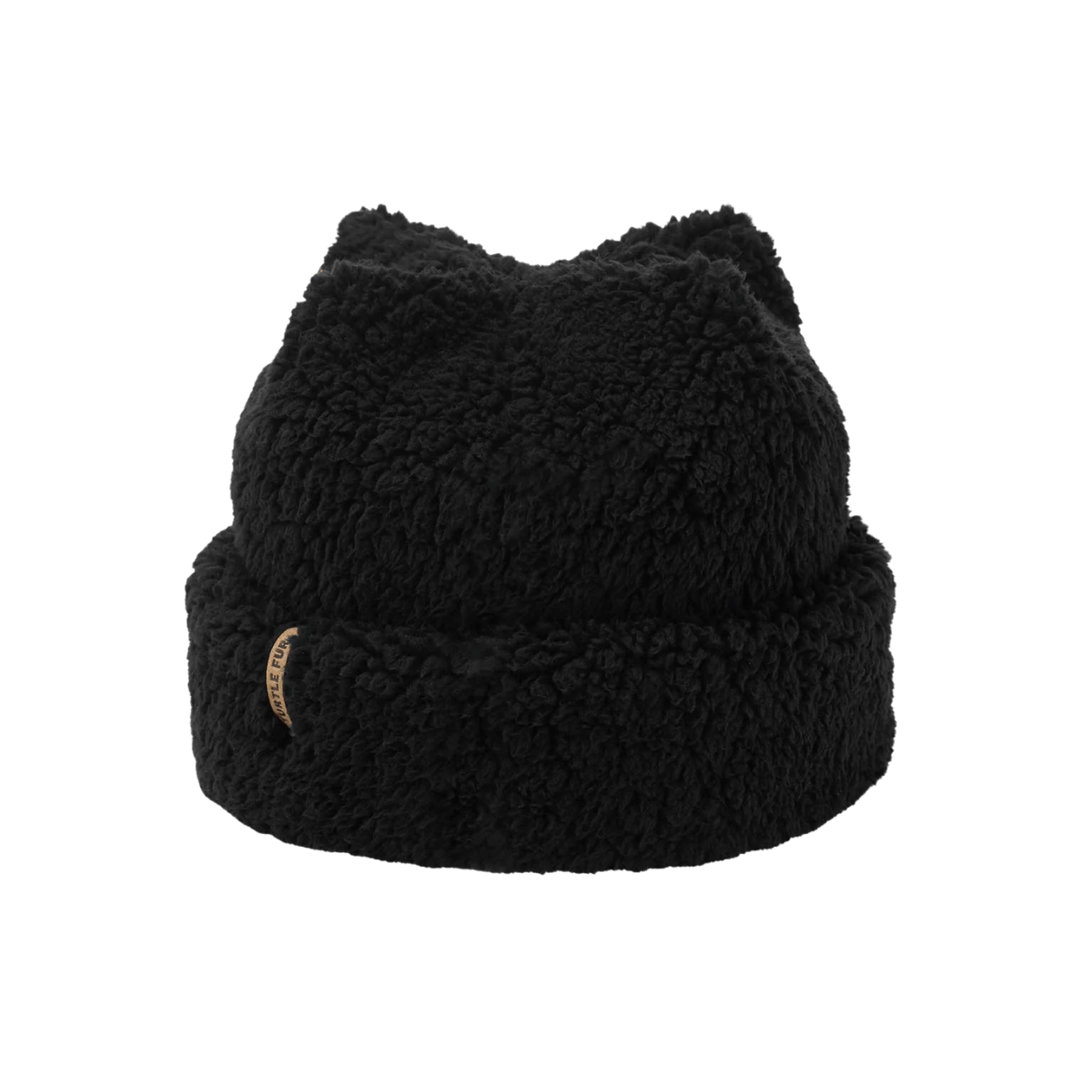 TURTLE FUR COMFORT LUSH QUAD 4 POINT HAT BLACK, FRONT ANGLE
