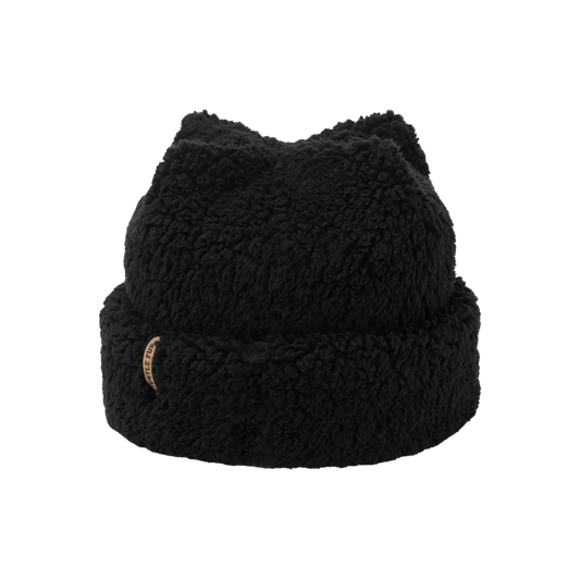 TURTLE FUR COMFORT LUSH QUAD 4 POINT HAT BLACK, FRONT ANGLE