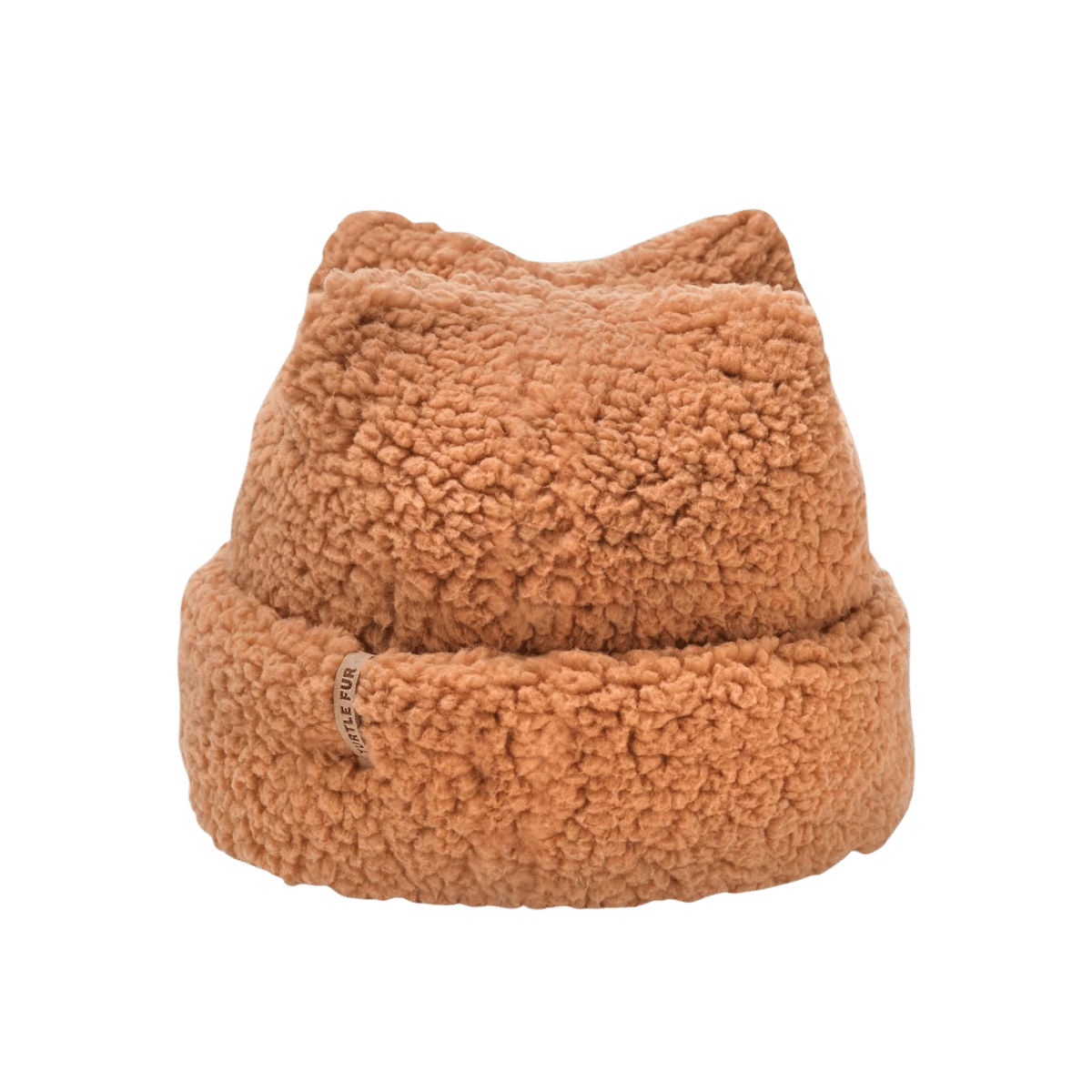 TURTLE FUR COMFORT LUSH QUAD 4 POINT HAT CARAMEL, FRONT ANGLE